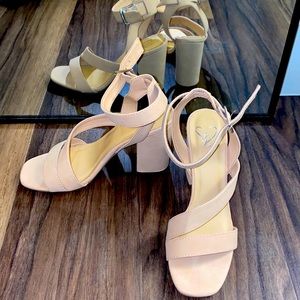 Nude strappy 4” heels